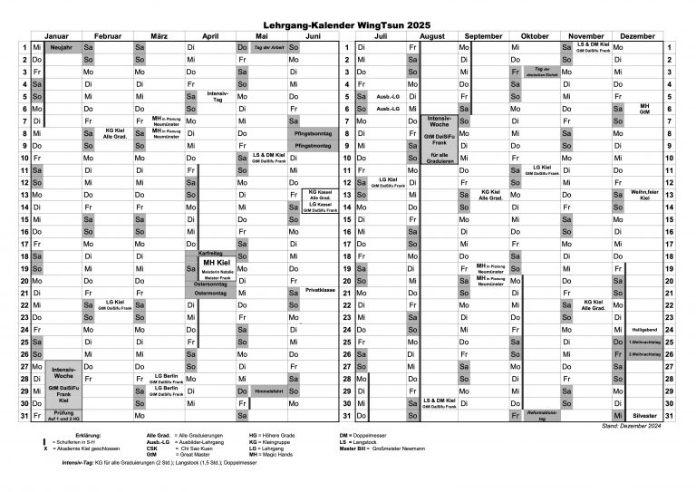 Kalender EWTO Kiel 2025